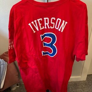 Philadelphia 76ers Adidas hardwood classic Red Allen Iverson shirt XL